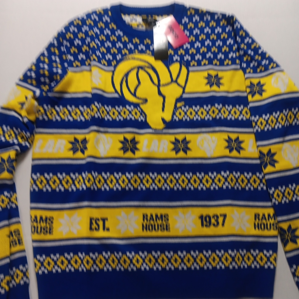 NFL Rams Blue and Yellow Crewneck Sweater